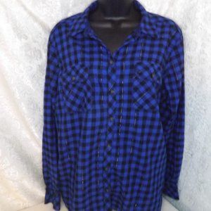 (EUC) Croft & Barrow Buffalo Plaid Blouse- Women's XL
